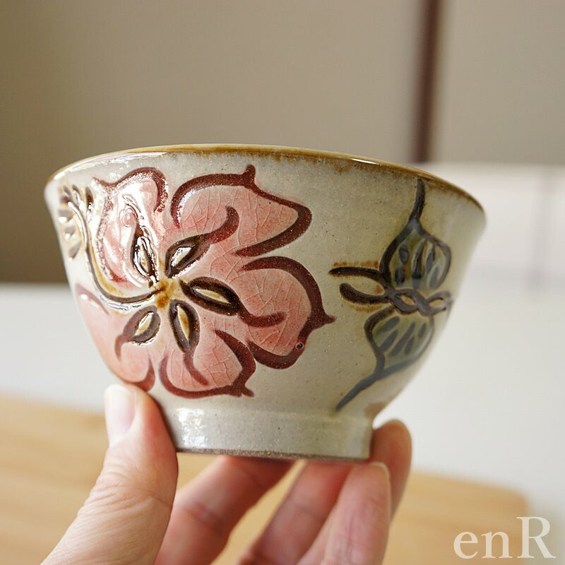 楽天市場】やちむん (沖縄陶器) 3.5寸マカイ ハイビスカス 赤 | 茶碗