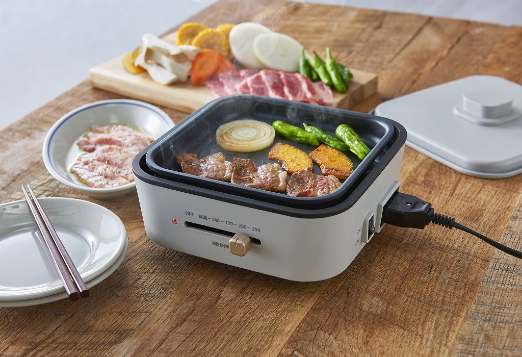 楽天市場】アイリスオーヤマ グリル鍋 3枚プレート ライトグレー IGU