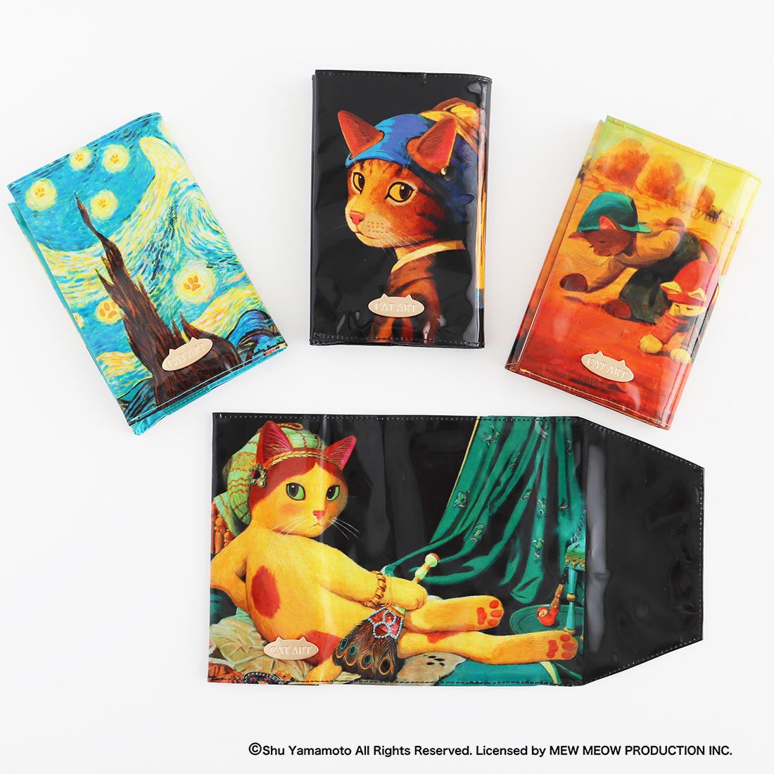 楽天市場】キャットアート ブックカバー 真珠のイヤリングをした少女猫