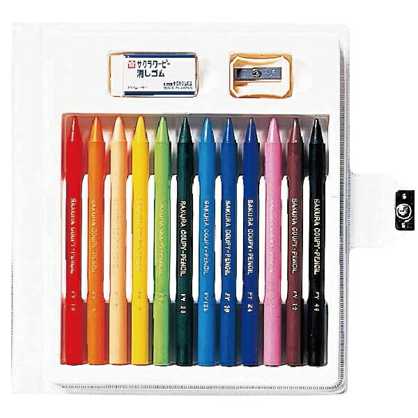楽天市場】クーピーペンシル 12色 ソフトケース入り [12色] sakura
