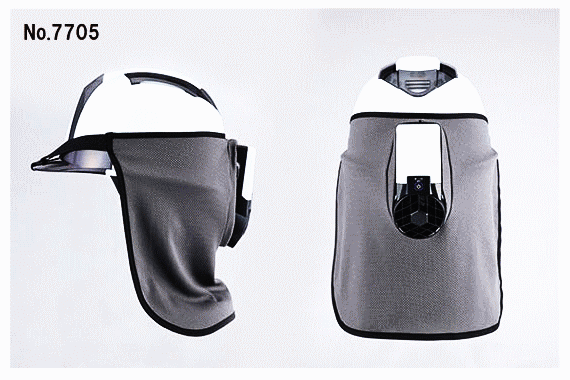 楽天市場】トーヨーセフティー 防暑タレ付きヘルメット取付式送風機