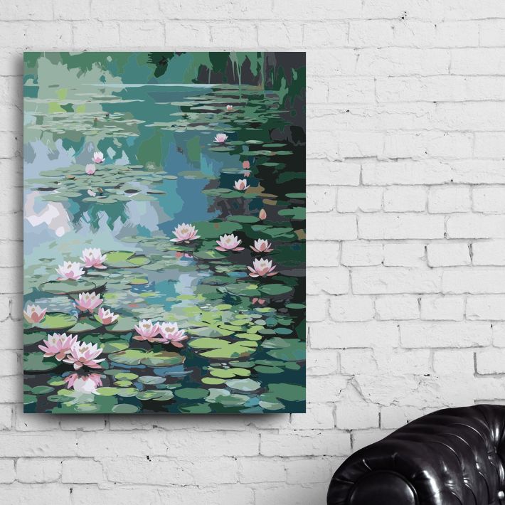 クロード・モネ 睡蓮 複製画 油絵 油彩 絵画 額装 インテリア 美術品