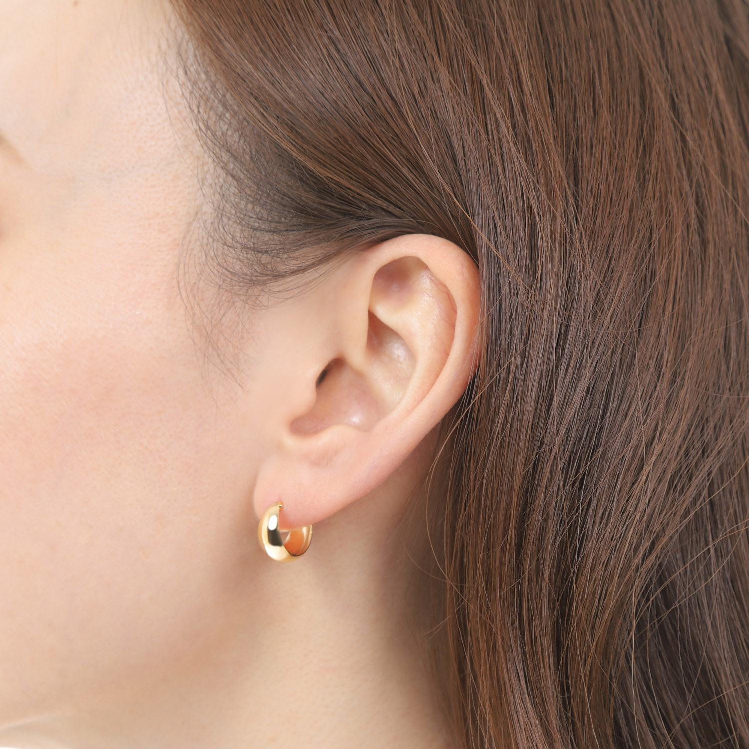 楽天市場】18金 フープピアス 月甲 7×13mm 18k K18 両耳 レディース