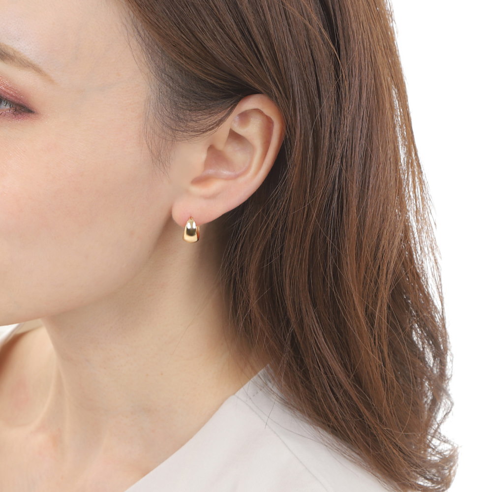 楽天市場】18金 フープピアス 月甲 7×13mm 18k K18 両耳 レディース