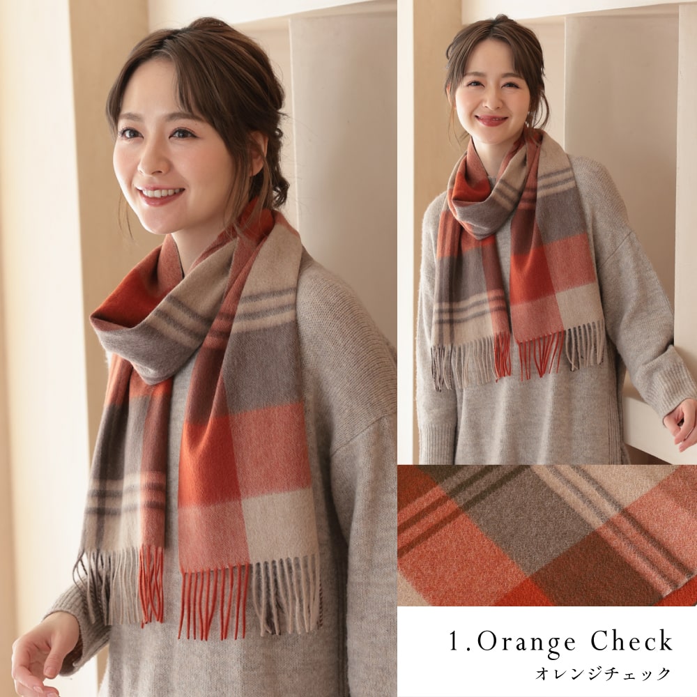 楽天市場】カシミヤ100%マフラー レディース チェック柄 レディース20