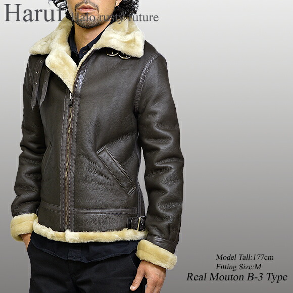 楽天市場】ムートンジャケット メンズ B3 b-3 レザージャケット 革