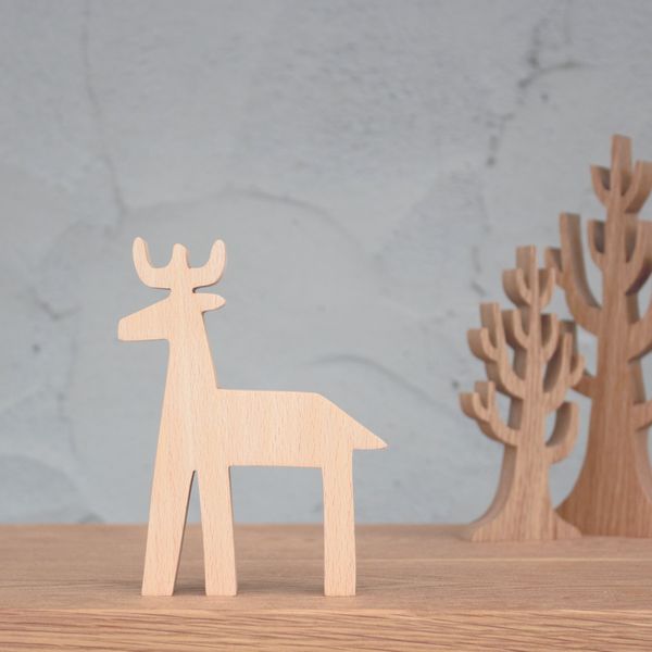 楽天市場】トナカイ ビーチ材 オブジェ : 家具・木製品 はーとぼっくす工房