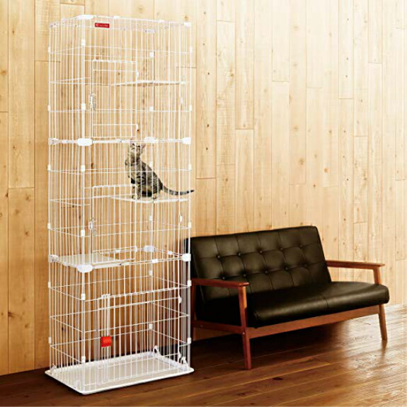 アイリスオーヤマ スリムキャットケージ 3段 PSCC-753 (キャットタワー