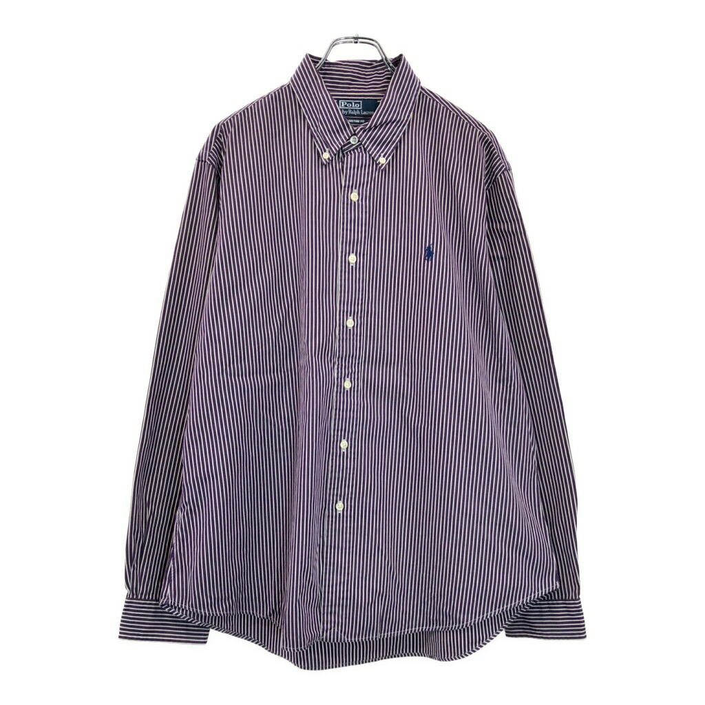 XL ストライプデザイン シャツ ベージュ・紫 楽天市場】パープル