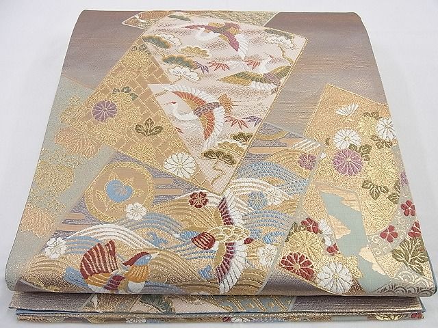 楽天市場】平和屋着物□六通柄袋帯 唐織 色紙飛鶴吉祥文 金糸 逸品 n