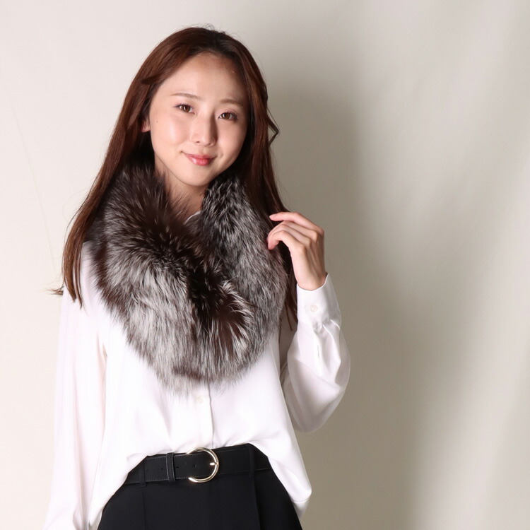 楽天市場】日本製 SAGA サガ シルバーフォックス ファー マフラー