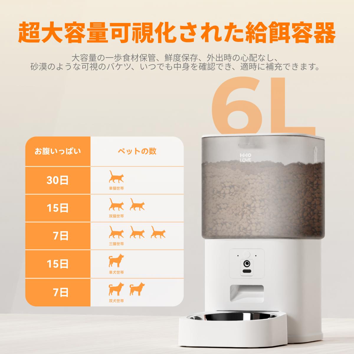 楽天市場】【HHOLOVE】 自動給餌器 カメラ付き 猫 犬 スマホ 見守り