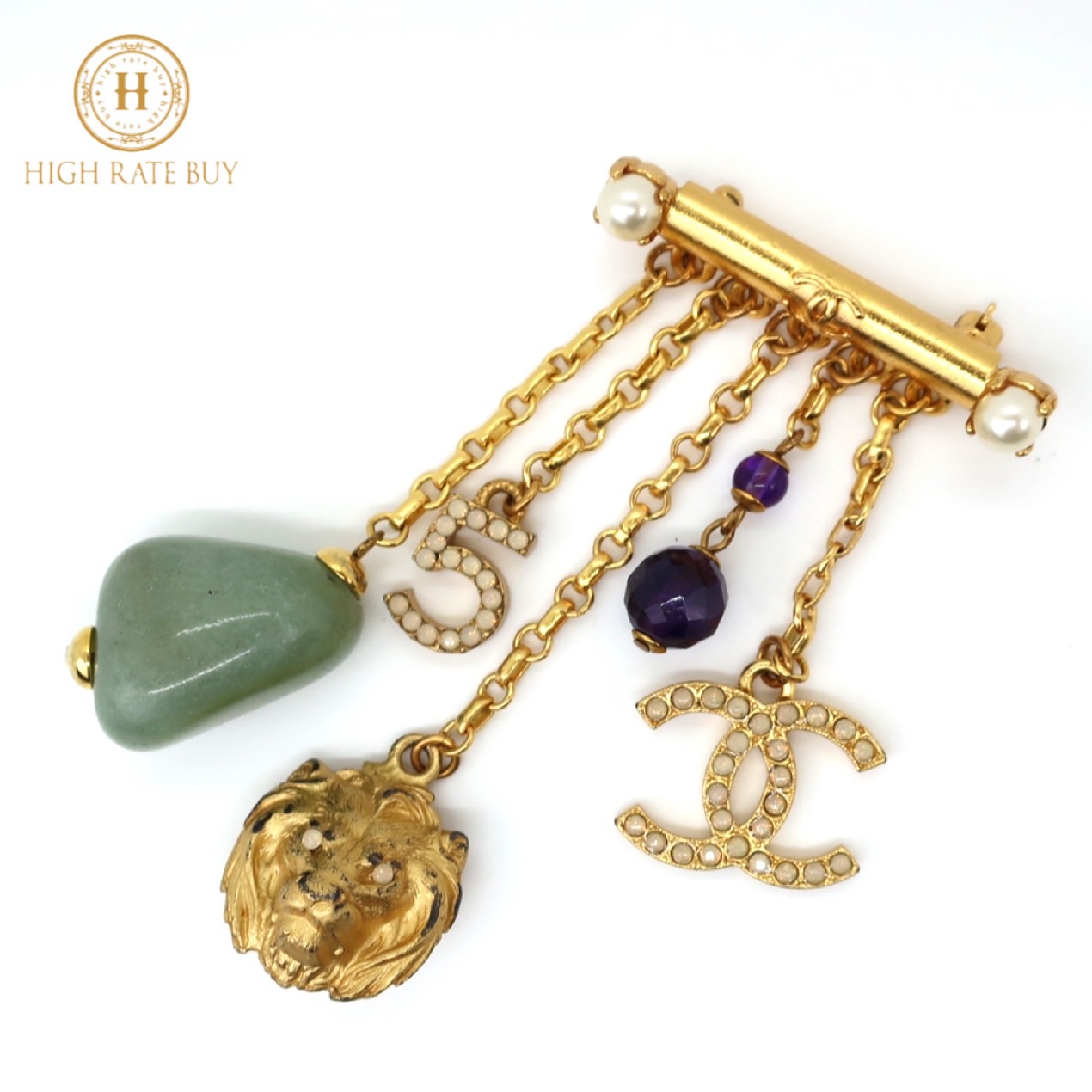 楽天市場】CHANEL シャネル ココマーク ライオン カラーストーン