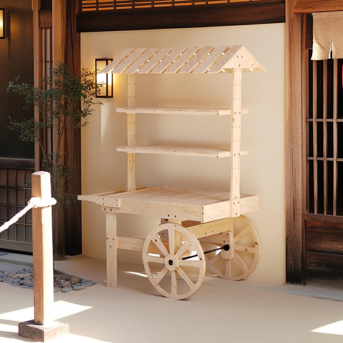 楽天市場】屋台販売台 マルシェ 受付 ディスプレイ 日本製 民芸和家具