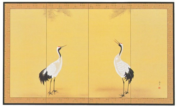 木製鶴彫刻屏風 【公式通販】