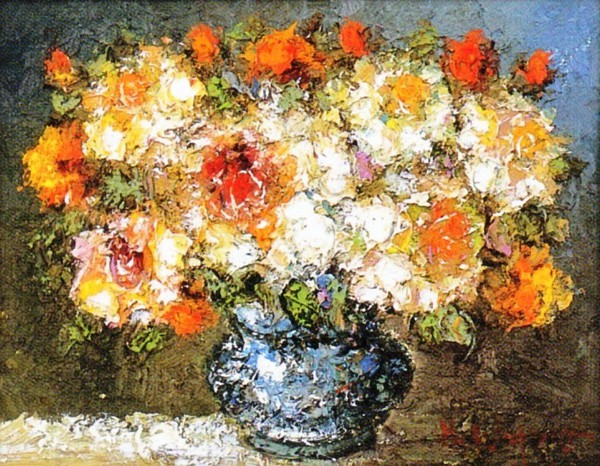 真作」渡部ひでき「薔薇」静物画 油彩画 額装 サイン有り F6号 楽天