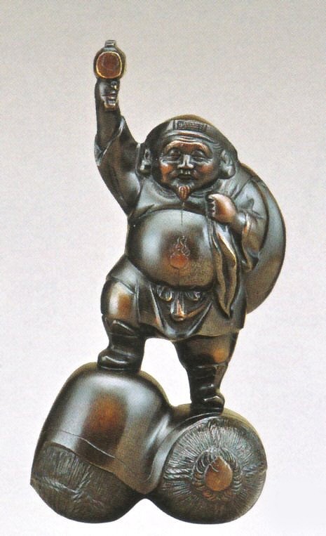 大黒様の置物 三俵大黒 高岡銅器 縁起物 大黒様の置物／三俵大黒7号(古