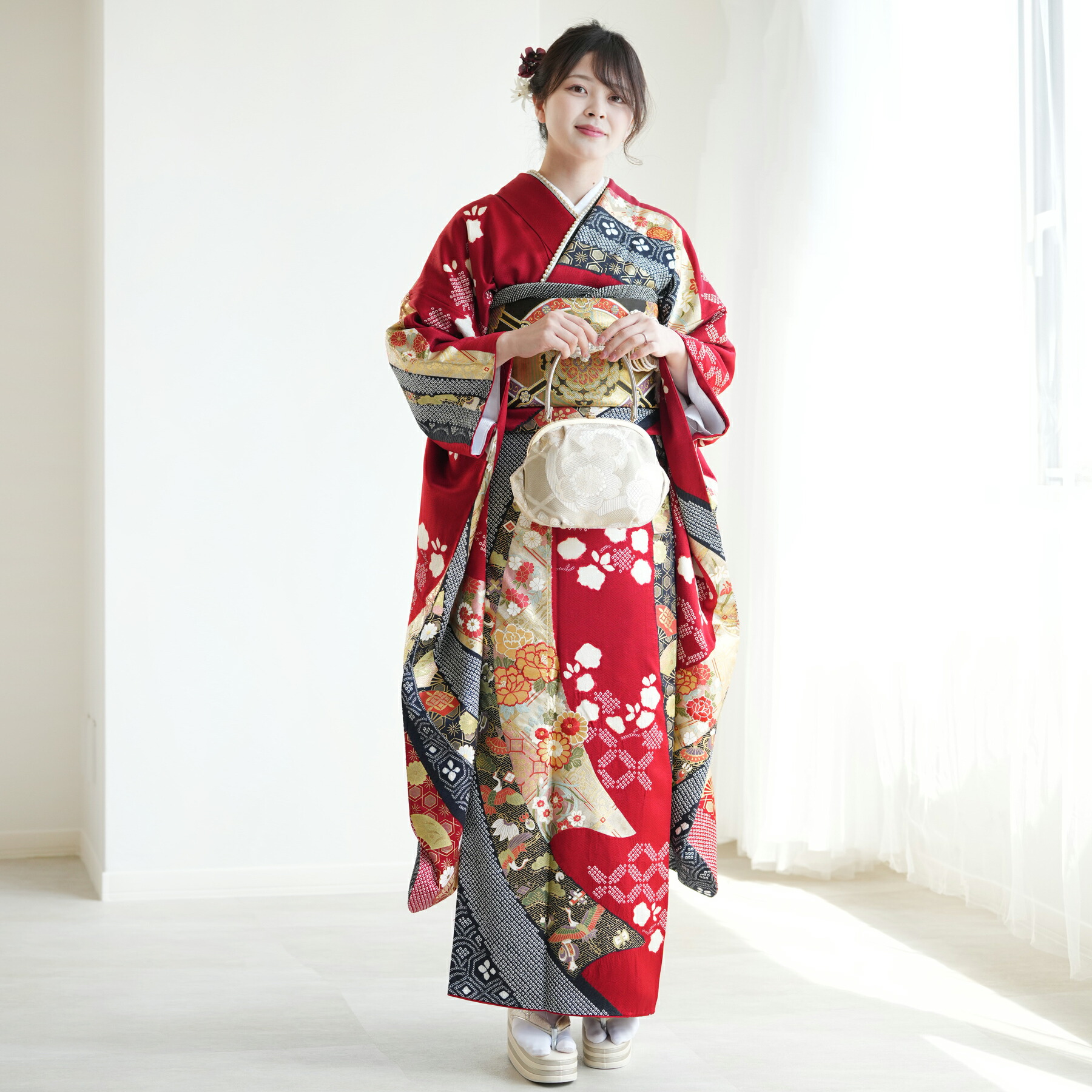楽天市場】【レンタル】 振袖 成人式 レンタル 正絹着物+袋帯 21点