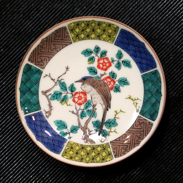 楽天市場】九谷焼 青郊窯豆皿 古九谷色絵花鳥図MC-10 : 九谷陶芸 北山