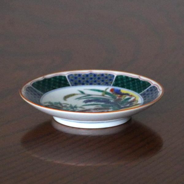 古九谷 九谷焼 芦かもの図 葉皿 アンティーク九谷焼 1客 古九谷