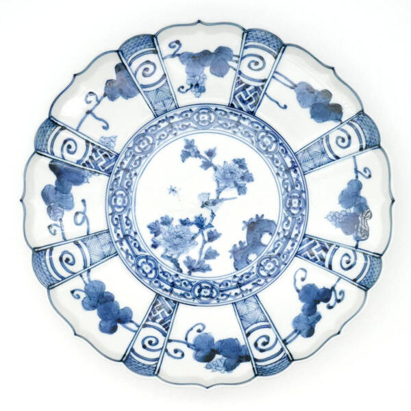 楽天市場】山本長左【宮内庁御用達】九谷焼7.5号皿（大皿）青華宝珠