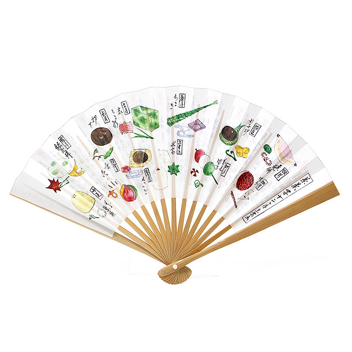 楽天市場】茶道具 扇子 白竹 茶菓子十二ヶ月 5寸 お茶扇子 茶道用 茶席