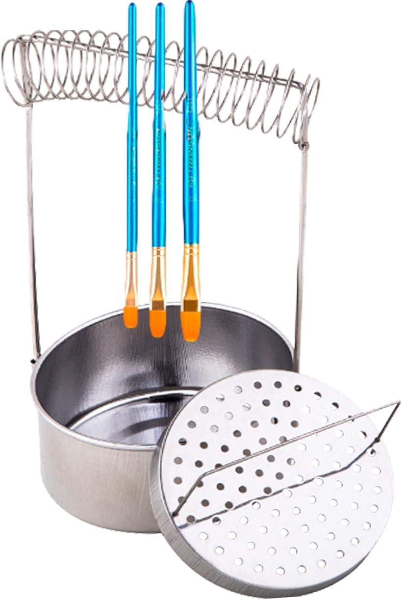 楽天市場】筆洗器 筆洗いバケツ コンパクト 油絵 水彩 絵画 ステンレス