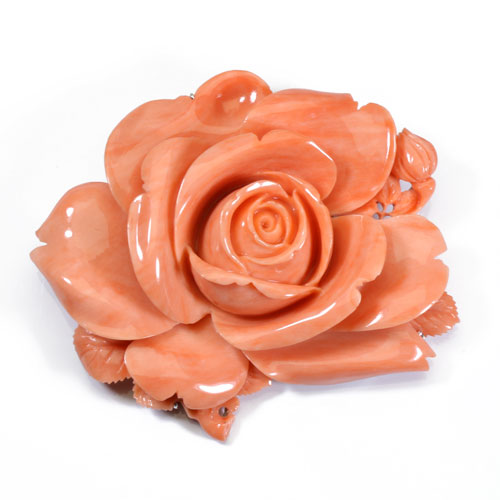 珊瑚 天然サンゴ ブローチ 帯留め