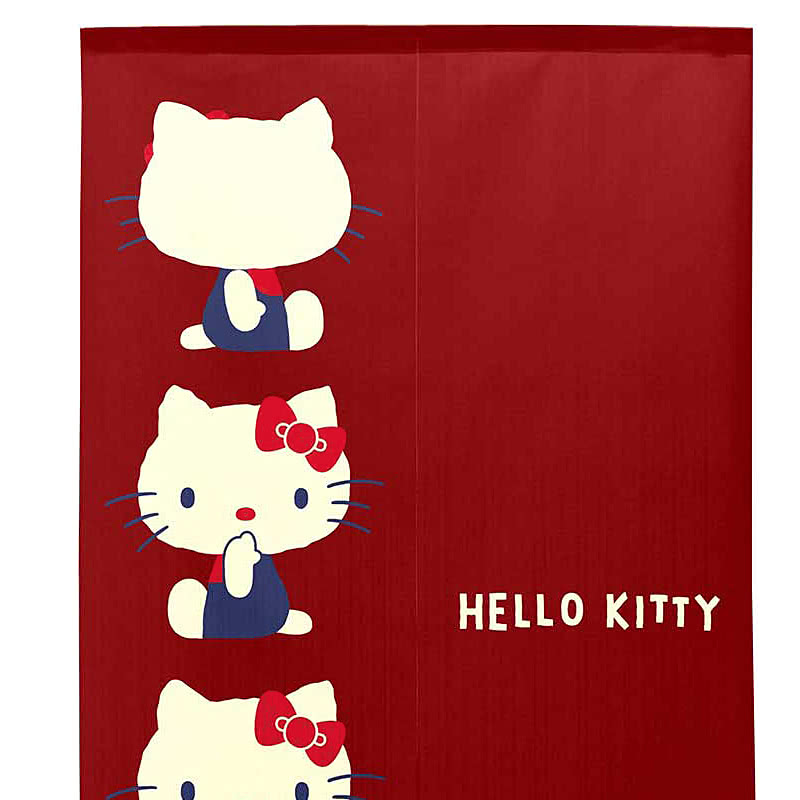 楽天市場】ハローキティのれん レトロカラー エンジ 85×150cm ロング
