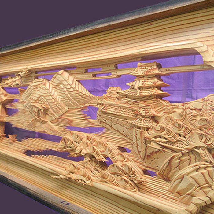 楽天市場】K 書院組付彫刻 欄間 近江八景 一間×2枚組 : 株式会社いつもnet