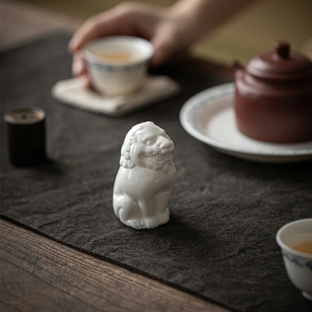 楽天市場】【1匹のみ】IwaiLoft 獅子の置物 白獅子 白盛 陶磁器 家の