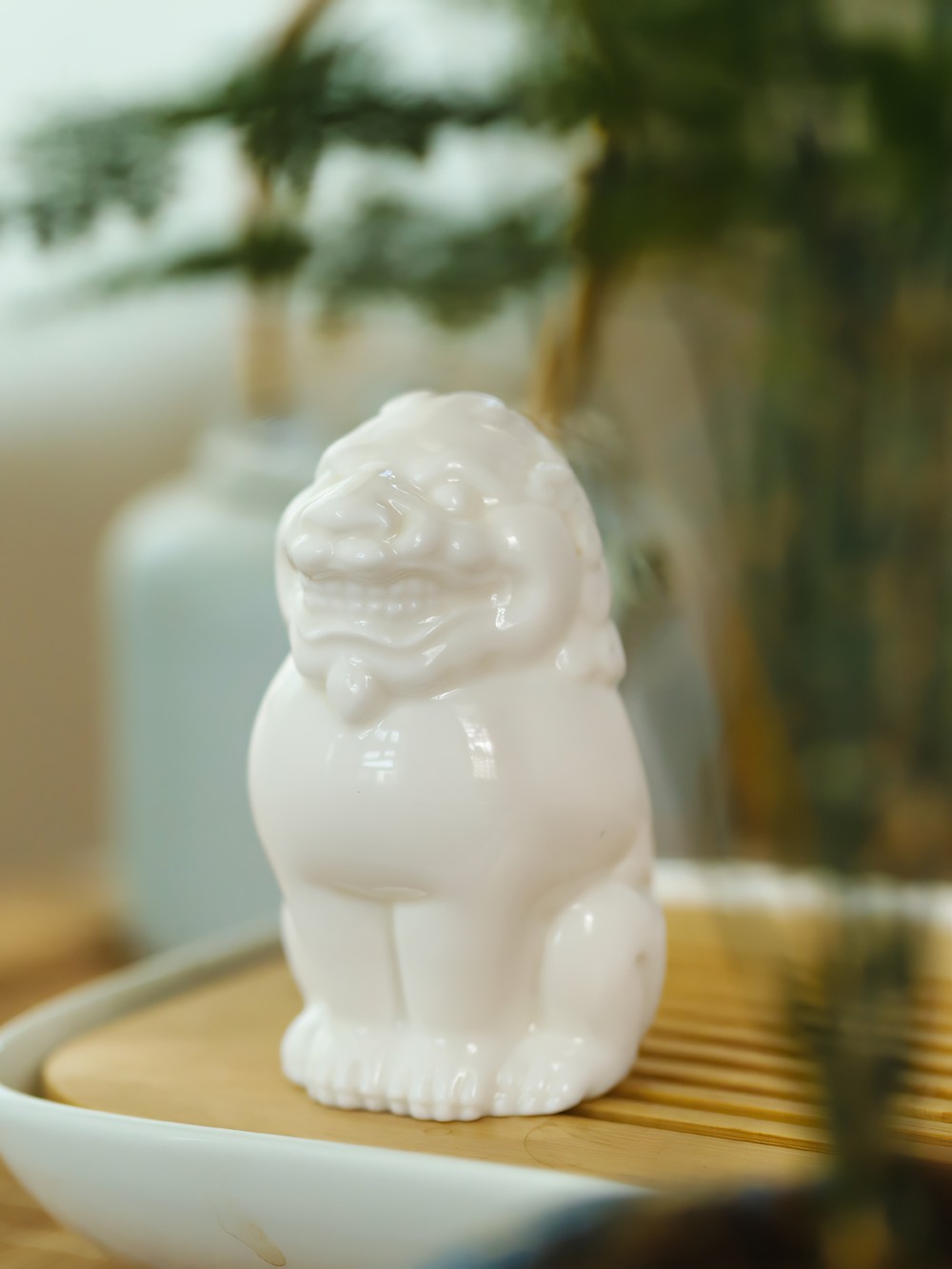 楽天市場】【1匹のみ】IwaiLoft 獅子の置物 白獅子 白盛 陶磁器 家の