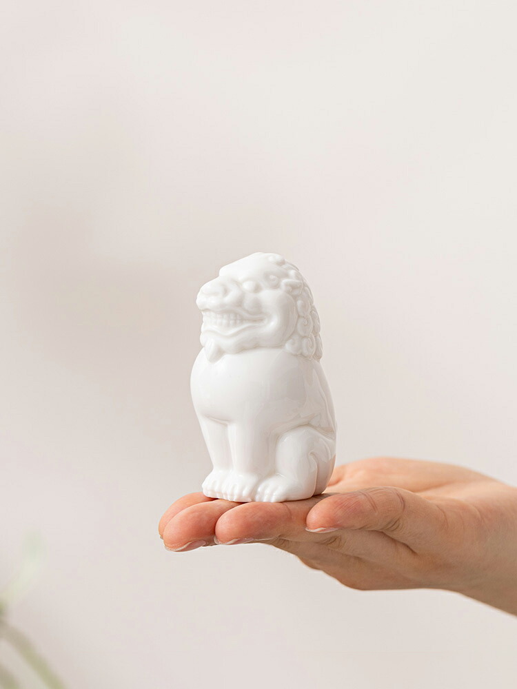 楽天市場】【1匹のみ】IwaiLoft 獅子の置物 白獅子 白盛 陶磁器 家の