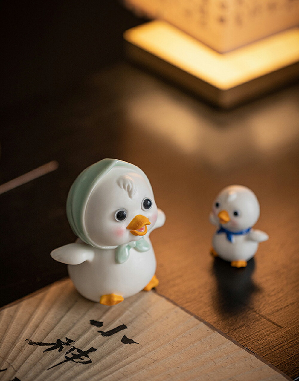 少女と鴨の陶器置物 約20cm 鴨 陶器 カモ おやこ かわいい ガーデン