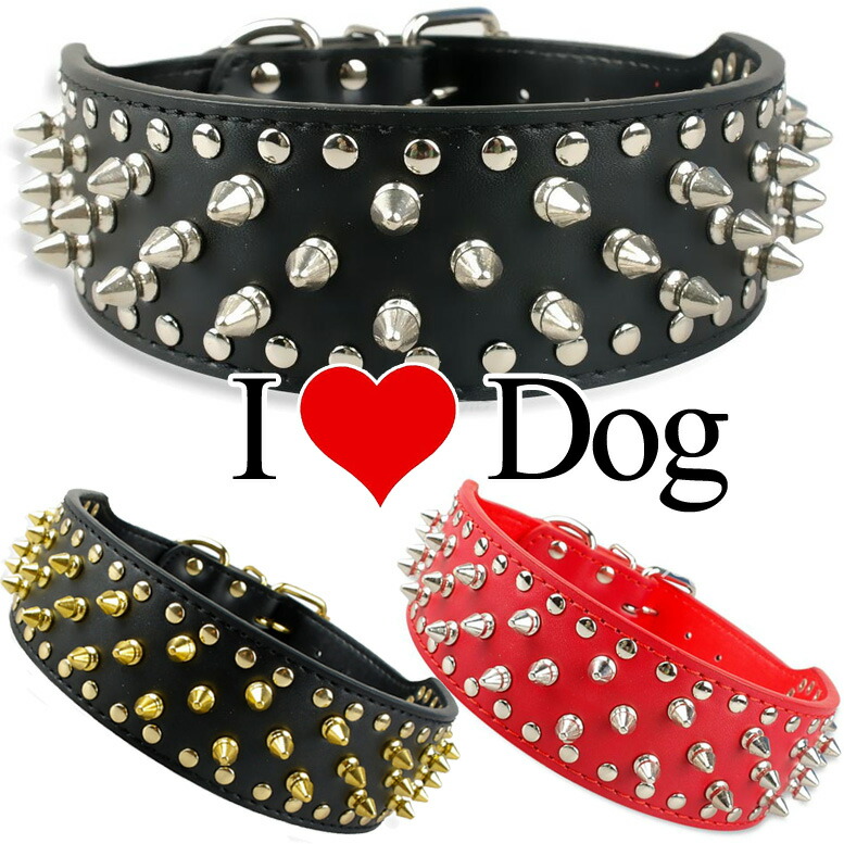 楽天市場】中型犬〜大型犬用 首輪 幅5cm スタッズ・スパイク【送料無料