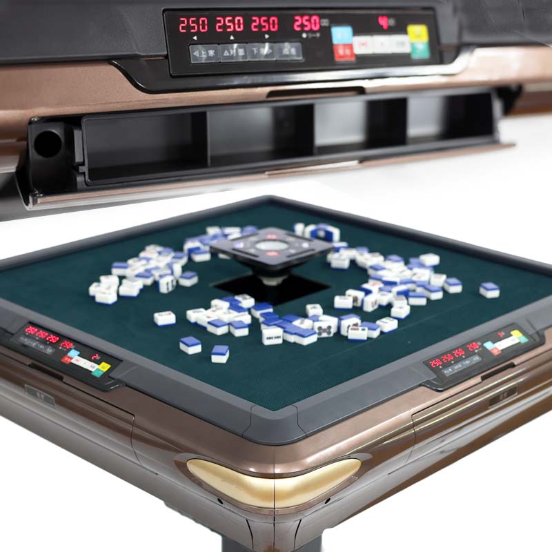 全自動麻雀卓 デジタル ガラス脚 金色☆最新型 静音＆点数表示付！PSE
