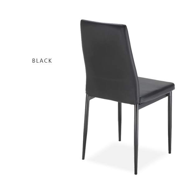 しずく】ダイニングチェア「パシオン」PVC ブラック×2脚 しずく