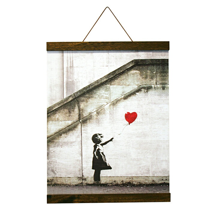 楽天市場】アートパネル Banksy バンクシー Red Ballon 風船と少女