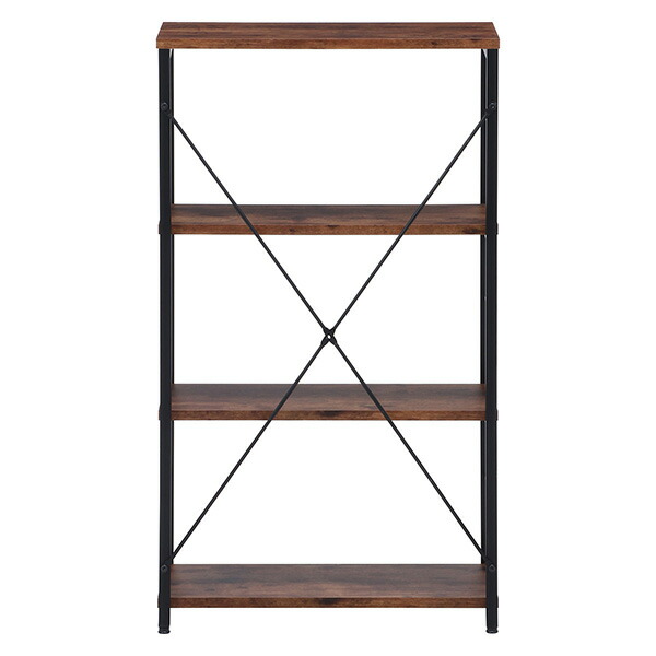 楽天市場】4段 ラック 60 木製 シェルフ 棚付き ヴィンテージ風