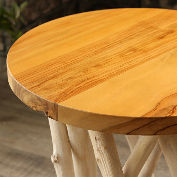 木製丸テーブル アジアンカフェテーブル 飾り台 サイドテーブル