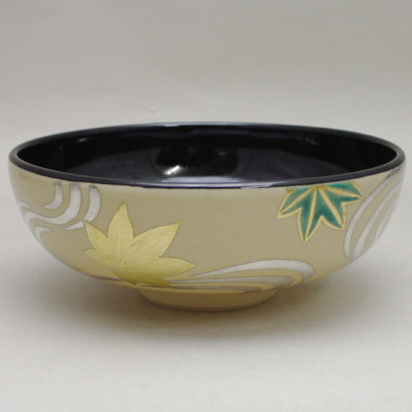 田中寿宝作仁清写 露草茶碗平茶碗 抹茶茶碗 茶道具