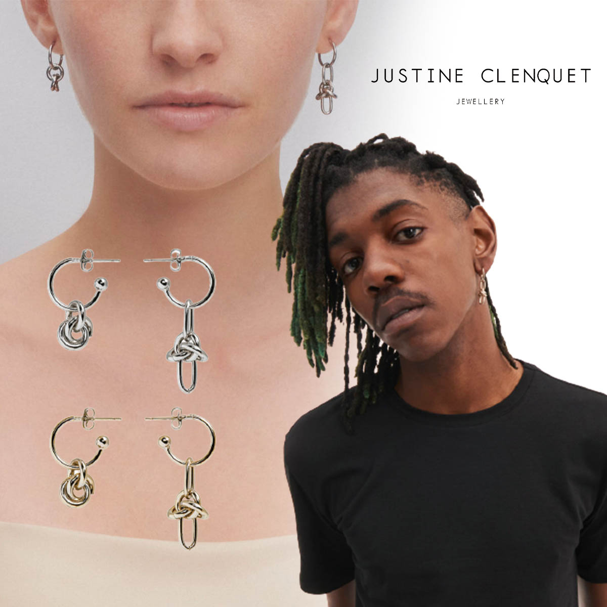 あおばくん着用）JUSTINE CLENQUET シルバー フープピアス あおばくん