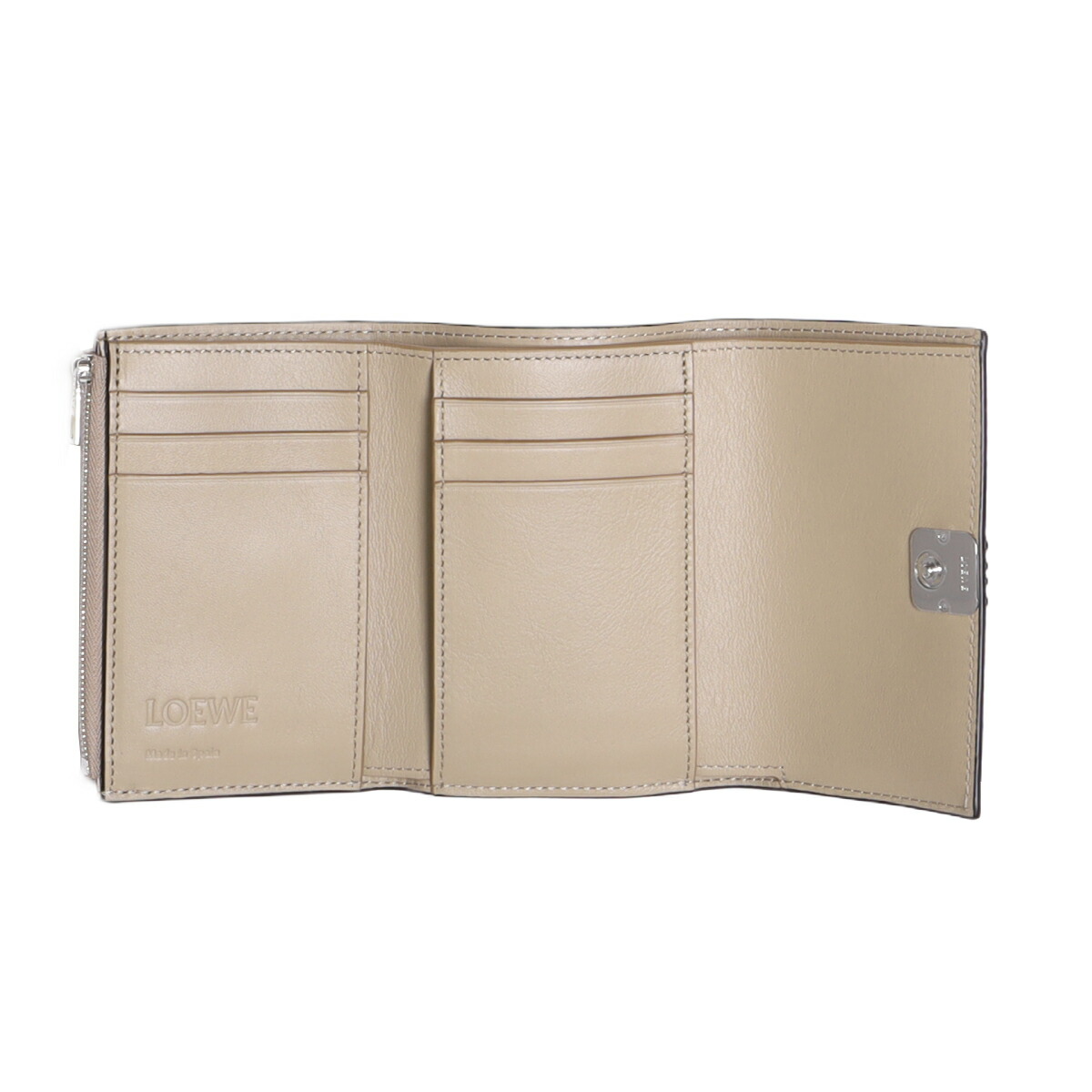 LOEWE ベージュ 三つ折り財布 保存袋付き 【公式通販】