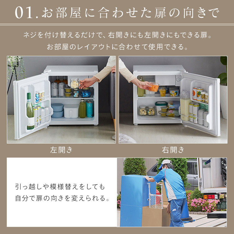 楽天市場】冷蔵庫 小型 1ドア 寝室 ひとり暮らし 46L コンパクト 温度