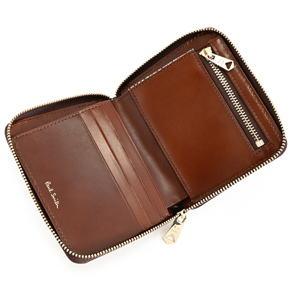 楽天市場】ポールスミス 財布 二つ折り財布 ラウンドファスナー チョコ