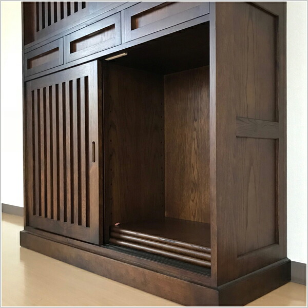 楽天市場】【開梱設置無料】 水屋箪笥125 アンティーク 食器棚 引き戸