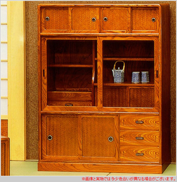 欅 使いこまれた風合いが良い茶箪笥 古家具/食器棚/チェスト/和家具/