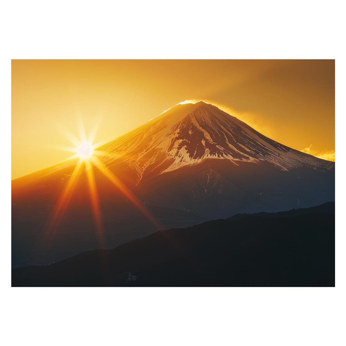 B2サイズ（約51x73cm）】【lh-poster-4220】和風 金の富士 金運