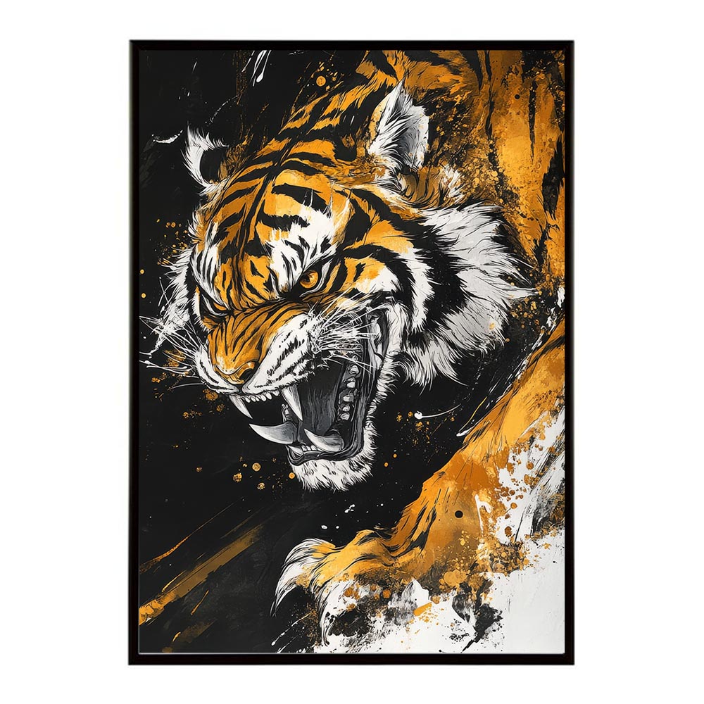 B2サイズ（約51x73cm）】【lh-poster-7948】トラ 虎 猛虎 掛け軸