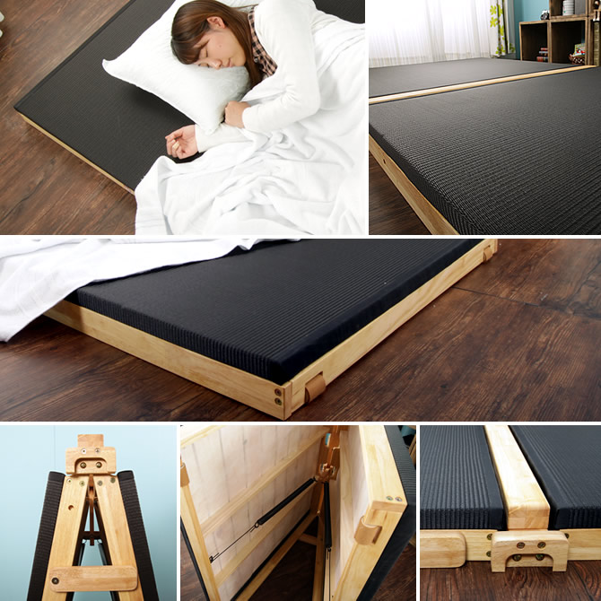 楽天市場】折りたたみベッド 黒畳ベッド 炭入り黒畳 国産 ベッド